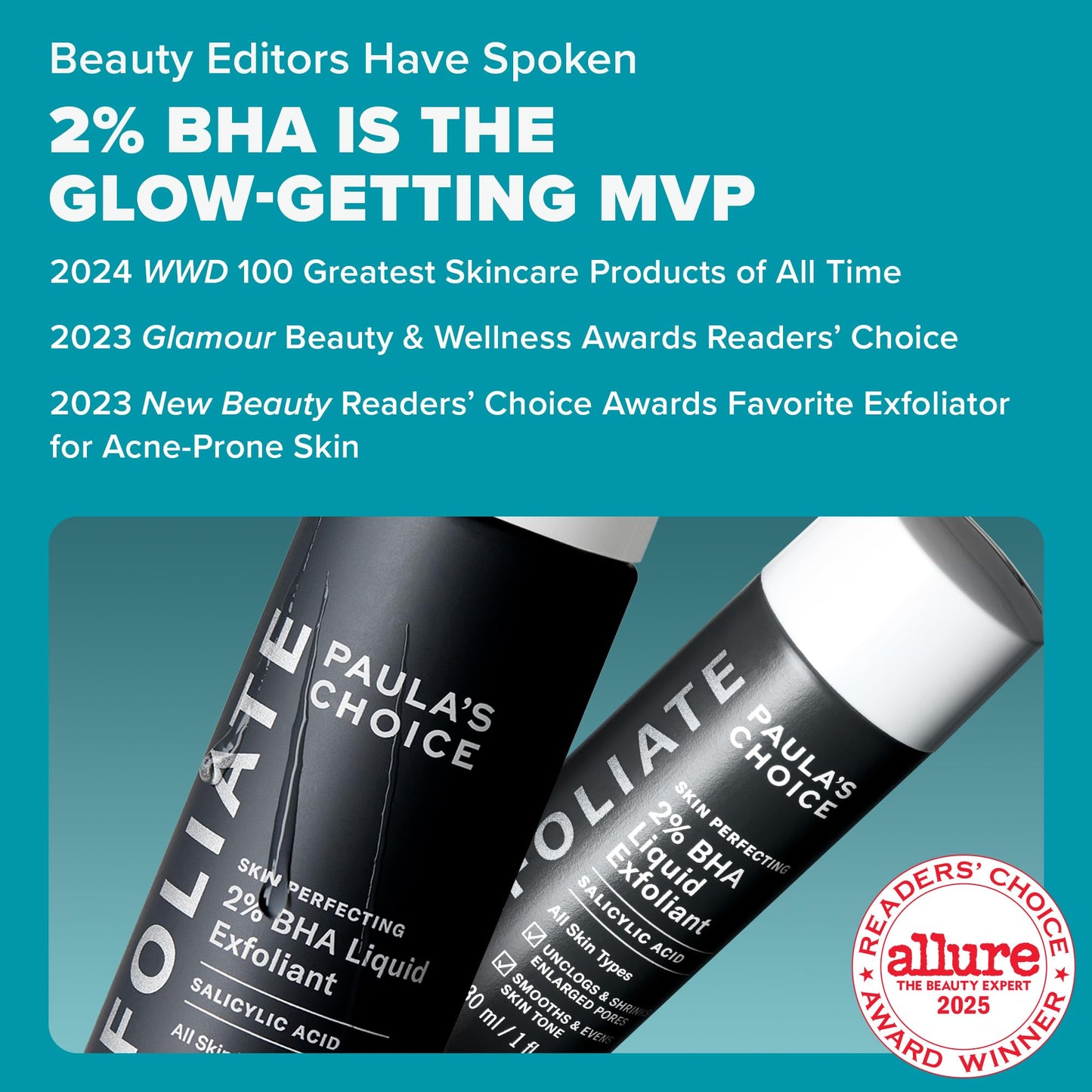 Paula's Choice SKIN PERFECTING 2% BHA Liquid Salicylic Acid Exfoliant-Facial Exfoliant for Enlarged Pores, Wrinkles & Fine Lines, Suitable for Blackhead-Prone Skin, Fragrance-Free