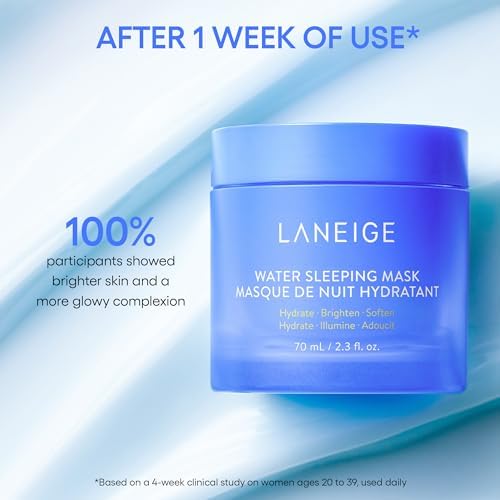 LANEIGE Good Night Bundle: Lip Sleeping Mask & Water Sleeping Mask Bundle with Vitamin C, Murumuru Seed & Shea Butter & Squalane to Hydrate, Nourish & Visibly Smooth