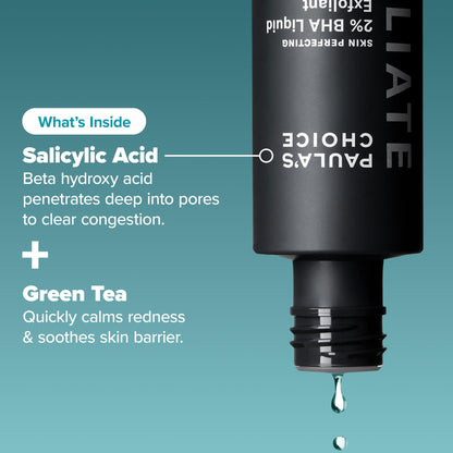 Paula's Choice SKIN PERFECTING 2% BHA Liquid Salicylic Acid Exfoliant-Facial Exfoliant for Enlarged Pores, Wrinkles & Fine Lines, Suitable for Blackhead-Prone Skin, Fragrance-Free