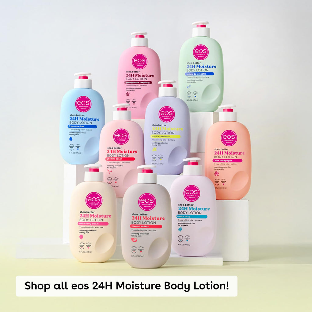 eos Shea Better Body Lotion, Fresh & Cozy, 24-Hour Moisture Skin Care, Lightweight & Non-Greasy, Natural Shea, Vegan, 16 fl oz