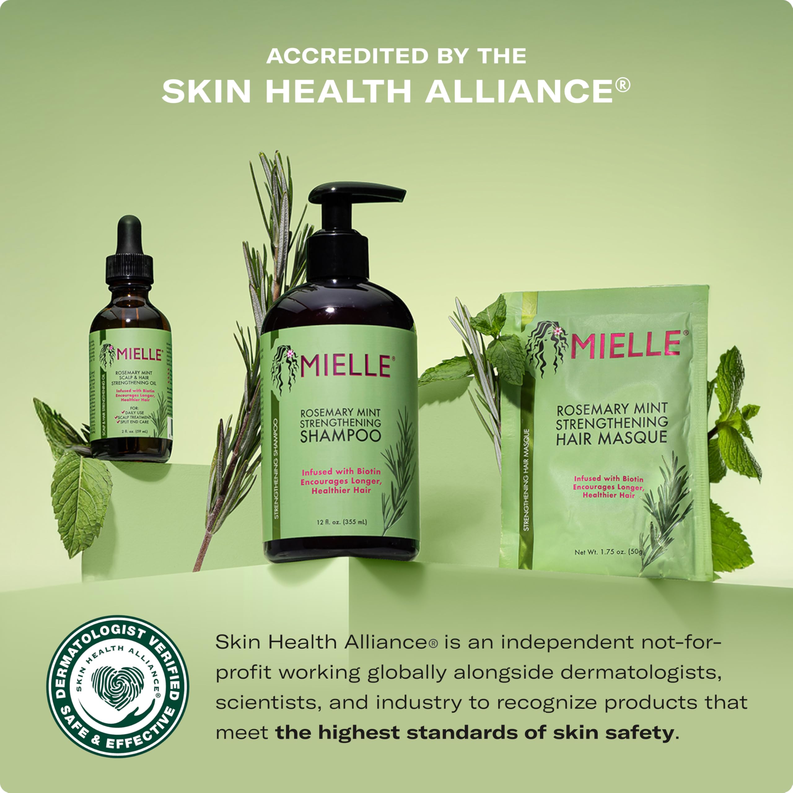 Mielle Organics Rosemary & Mint Hair Oil, Split Ends & Dry Scalp Treatment - Made with Biotin & Essential Oils for Strengthening, Soothing, Moisturizing & Encouraging Longer, Healthier Hair (2 Fl Oz)