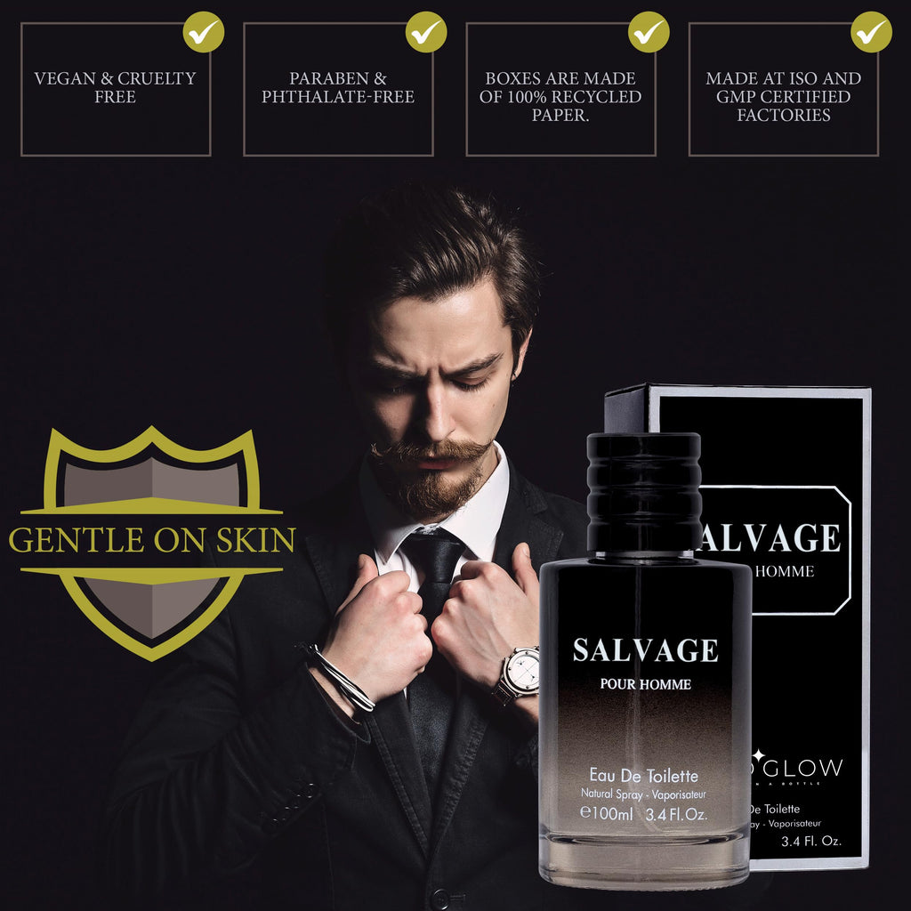 Salvage for Men 3.4 Oz Men's Eau De Toilette Spray Refreshing & Warm Masculine Scent for Daily Use Men's Casual Cologne Great Holiday Gift Smell Fresh All Day A Gift for Any Occasion