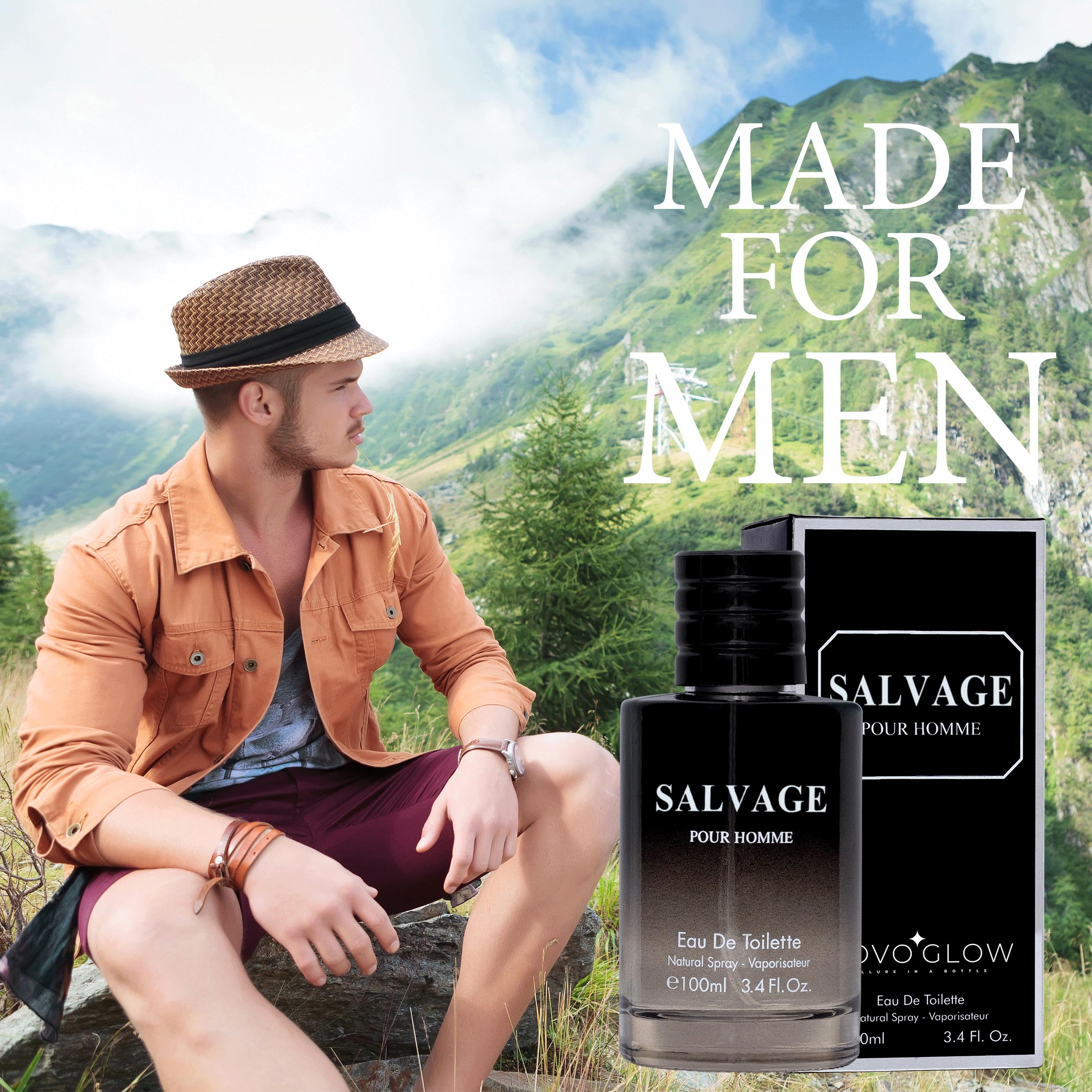 Salvage for Men 3.4 Oz Men's Eau De Toilette Spray Refreshing & Warm Masculine Scent for Daily Use Men's Casual Cologne Great Holiday Gift Smell Fresh All Day A Gift for Any Occasion