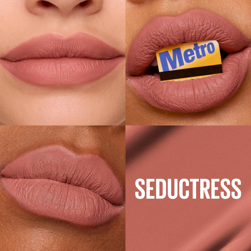 Maybelline Super Stay Matte Ink Liquid Lipstick Makeup, Long Lasting High Impact Color, Up to 16H Wear, Seductress, Light Rosey Nude, 1 Count