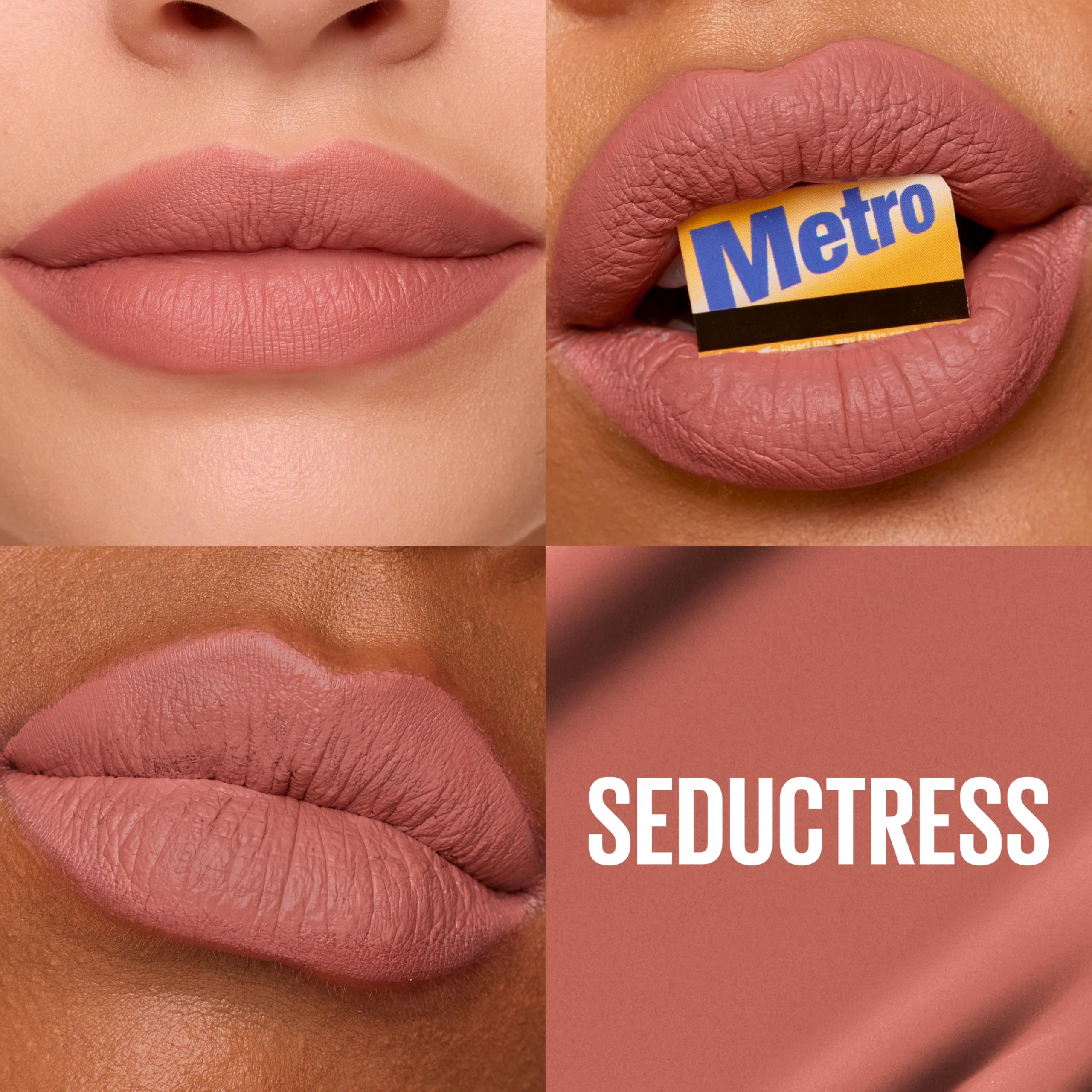 Maybelline Super Stay Matte Ink Liquid Lipstick Makeup, Long Lasting High Impact Color, Up to 16H Wear, Seductress, Light Rosey Nude, 1 Count
